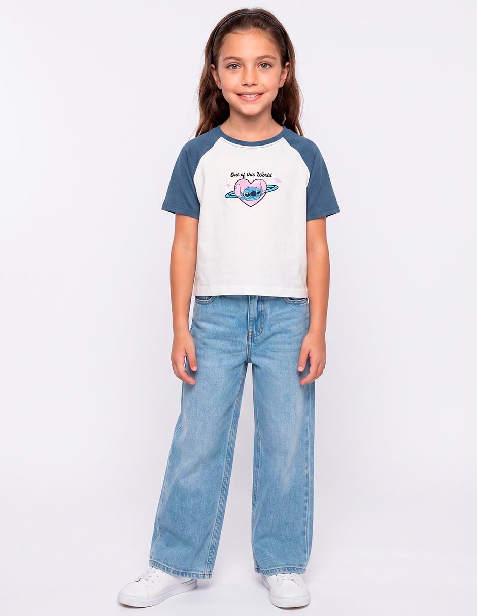 Playera stitch manga corta para niña Playera stitch manga corta para niña