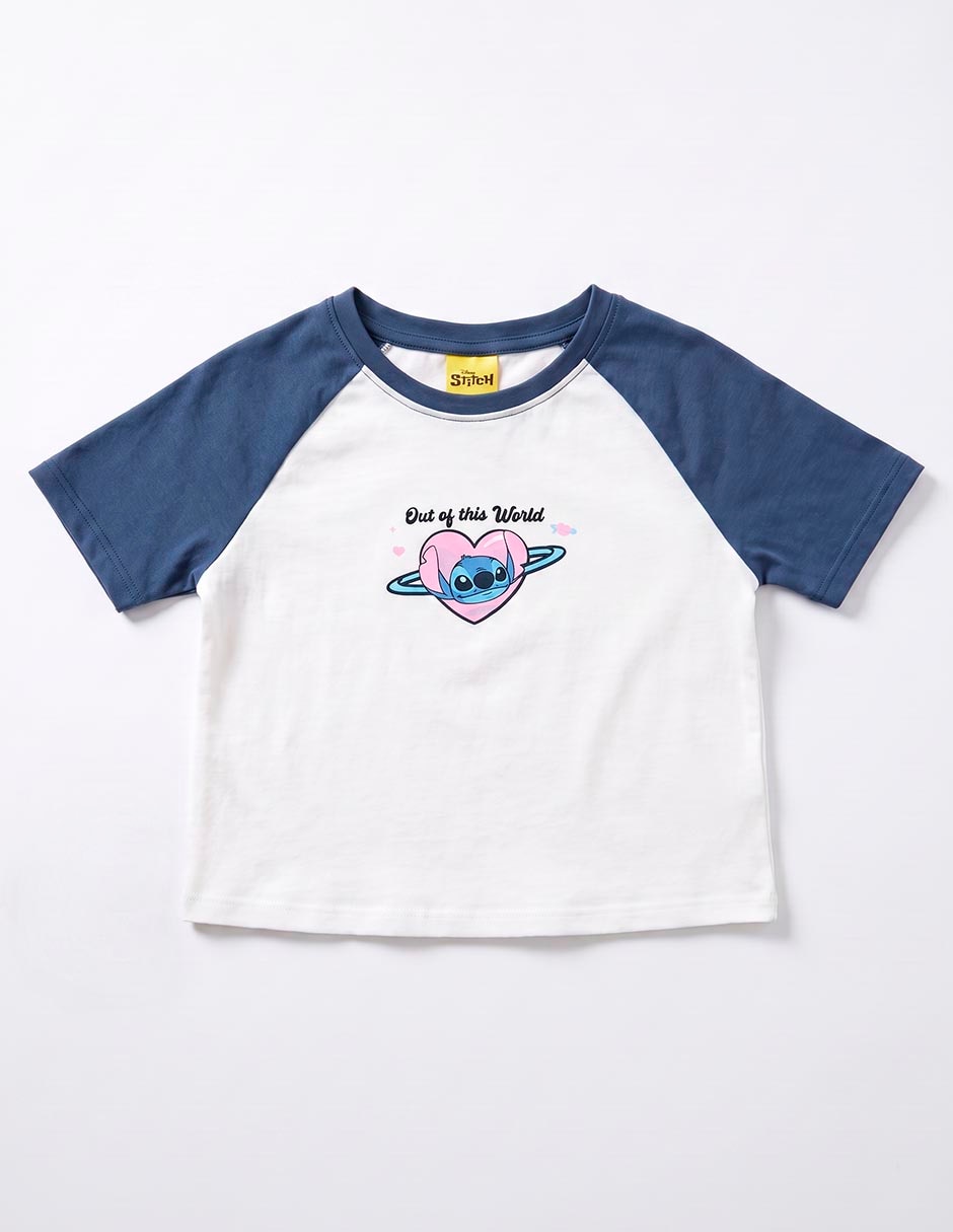 Playera stitch manga corta para niña 2
