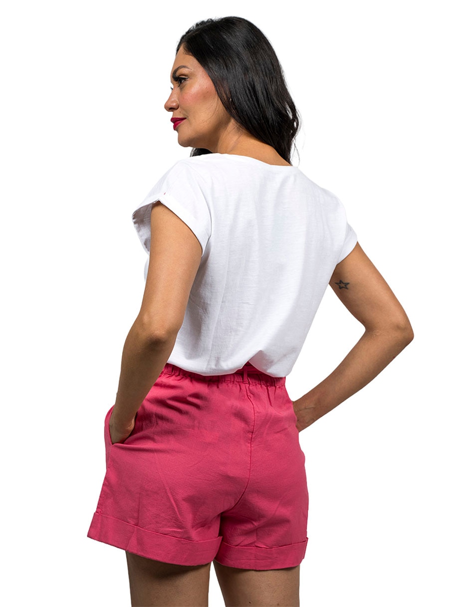 Playera manga corta cuello para mujer