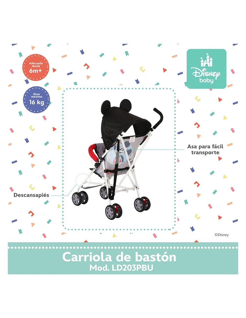 Carriola de bastón Mickey Mouse Disney plegable