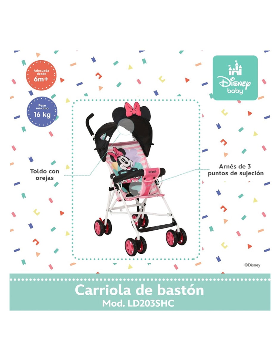 Carriola de bastón Minnie Mouse Disney plegable