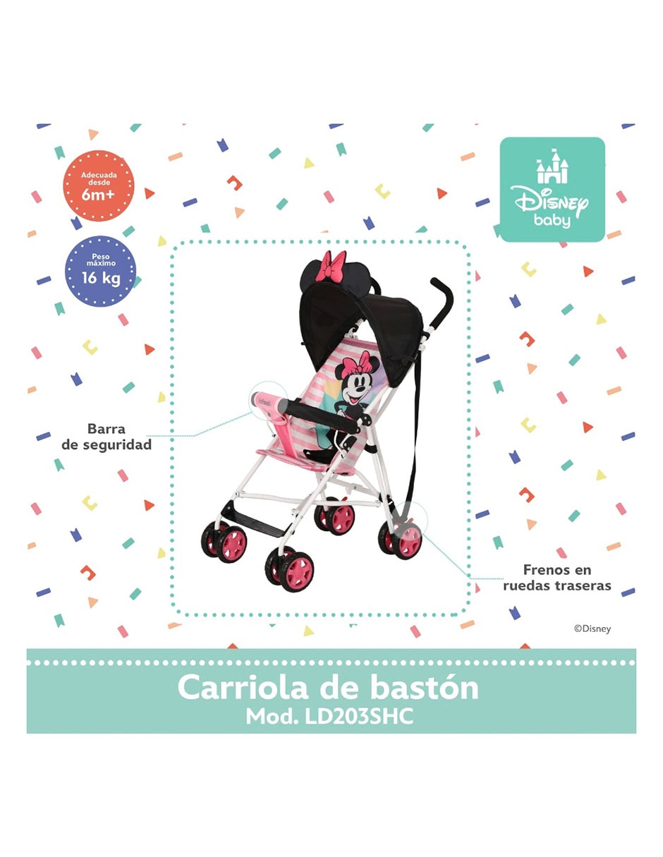 Carriola de bastón Minnie Mouse Disney plegable