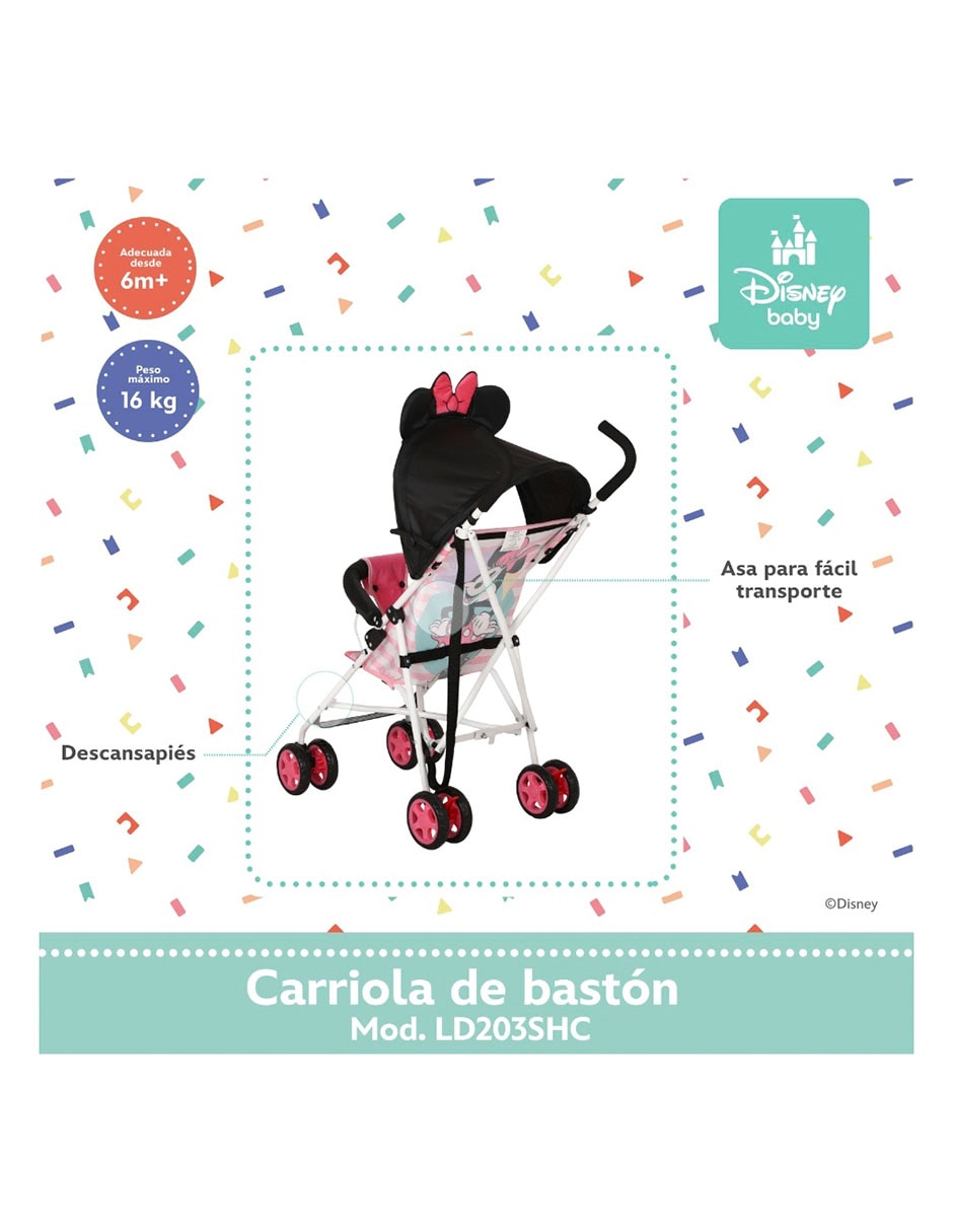 Carriola de bastón Minnie Mouse Disney plegable