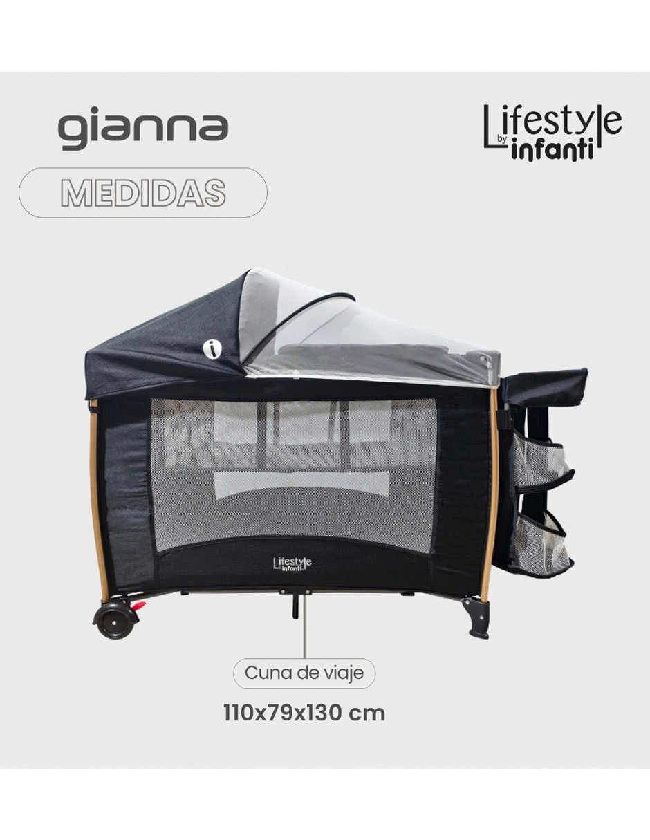Cuna de viaje Lifestyle Gianna 232EPCU80430BLK