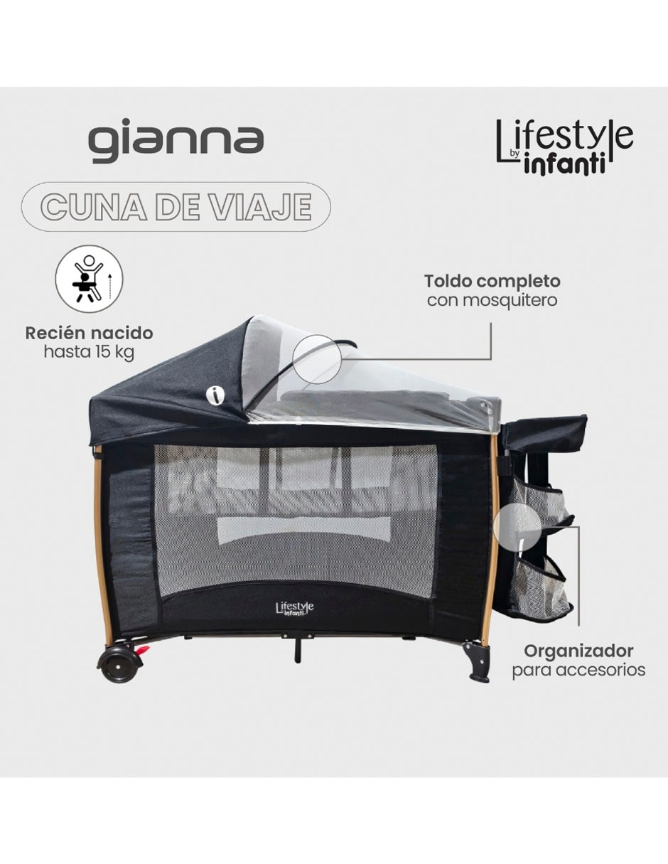 Cuna de viaje Lifestyle Gianna 232EPCU80430BLK