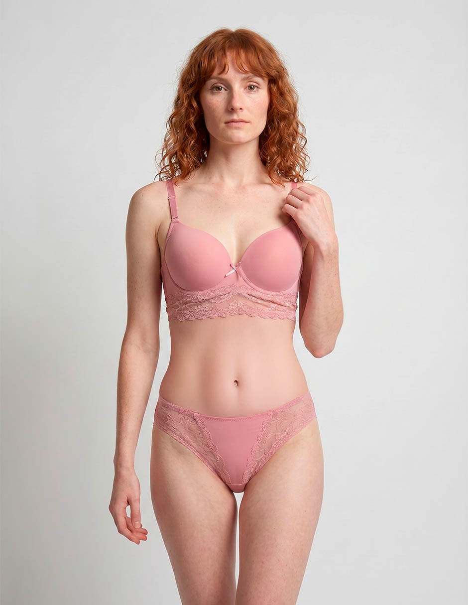 Brassiere balconette copa preformada para mujer 3
