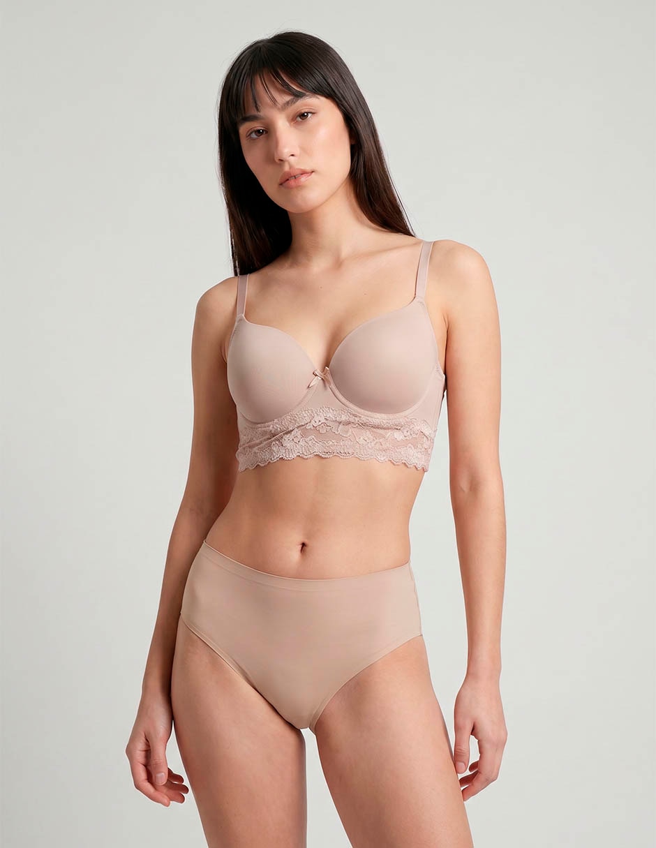 Brassiere balconette copa preformada para mujer