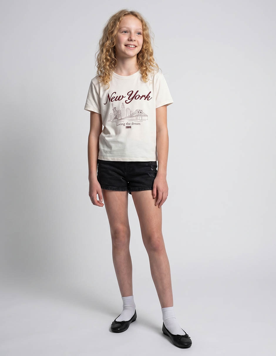 Playera manga corta para niña