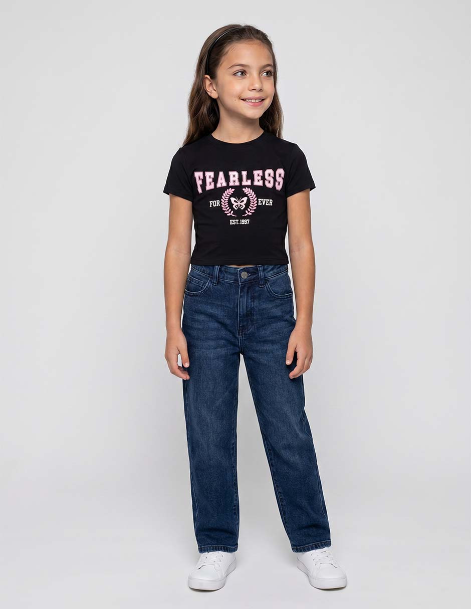 Playera weekend manga corta para niña