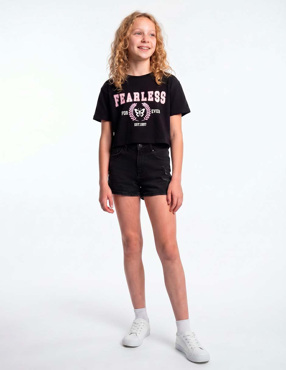 Playera manga corta para niña