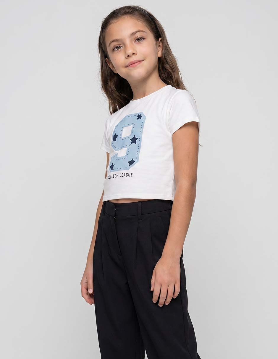 Playera manga corta Weekend para niña