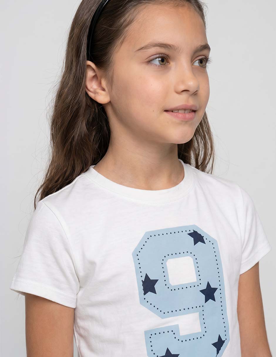 Playera manga corta Weekend para niña