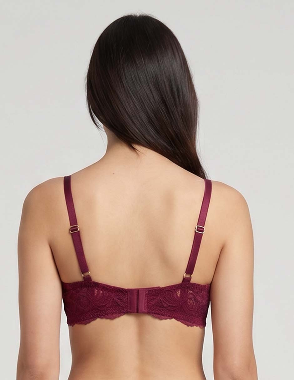 Brassiere demi ilusión copa prerformada para mujer 2