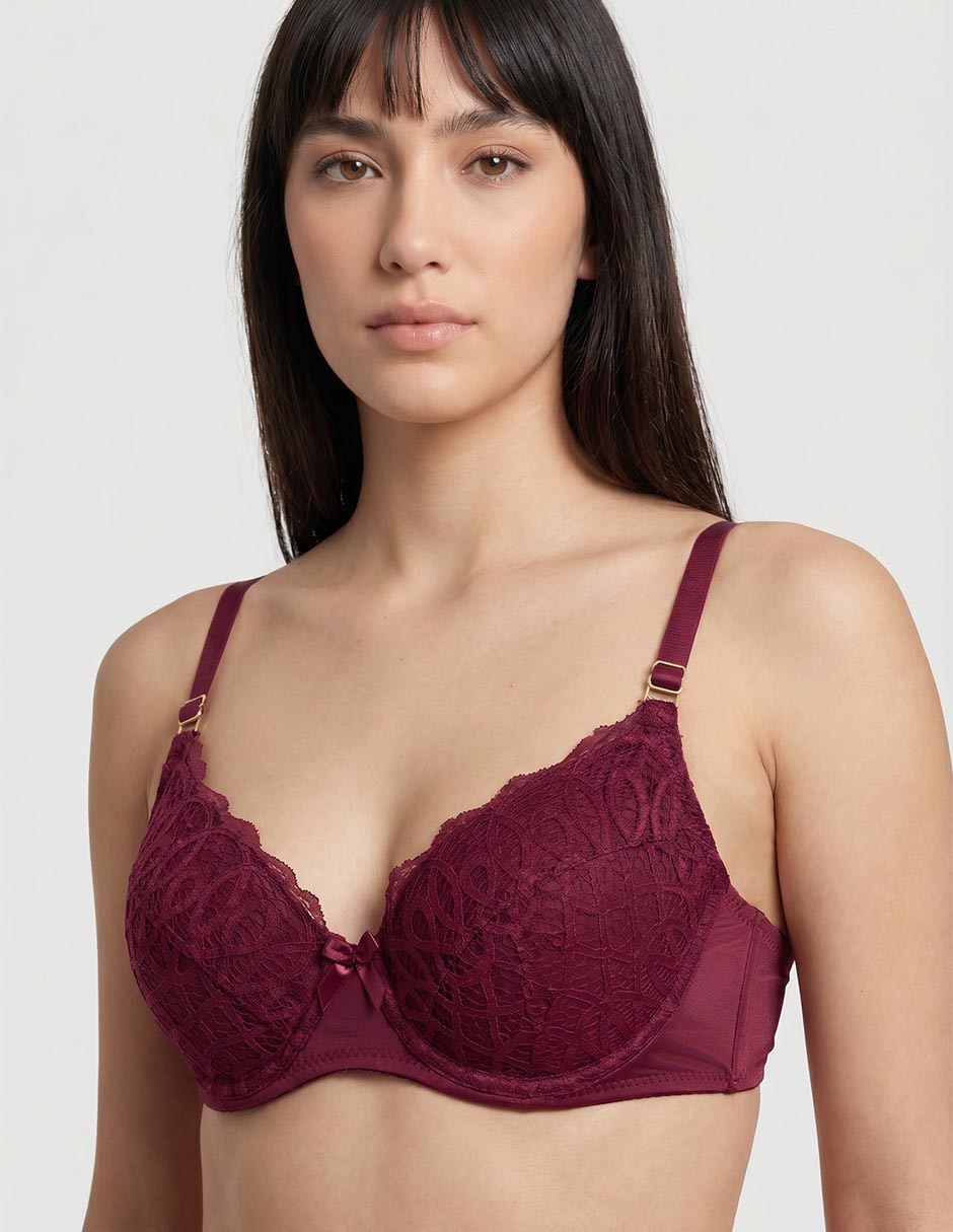 Brassiere demi ilusión copa prerformada para mujer 3