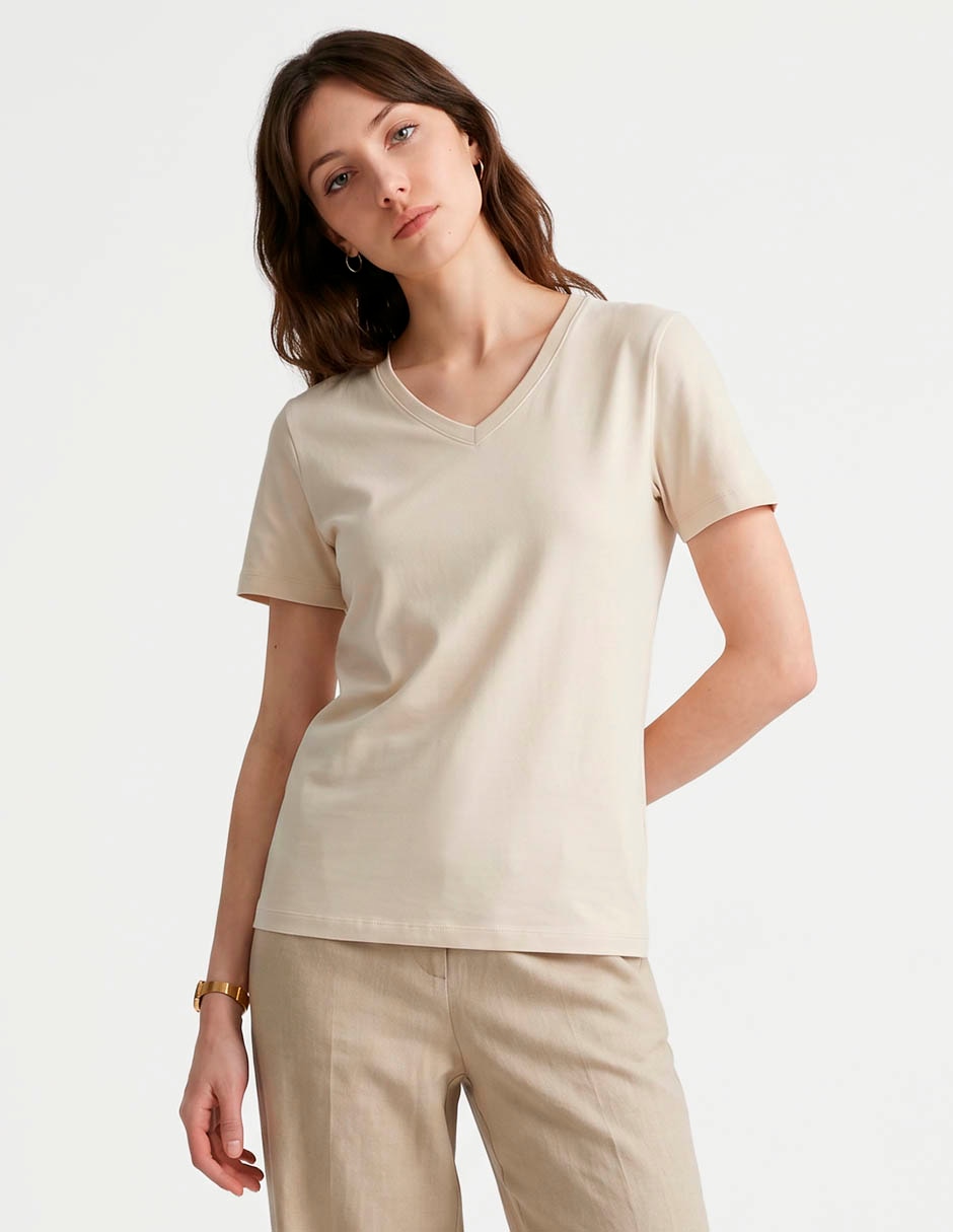 Playera contempo cuello v para hombre Playera contempo cuello v para hombre