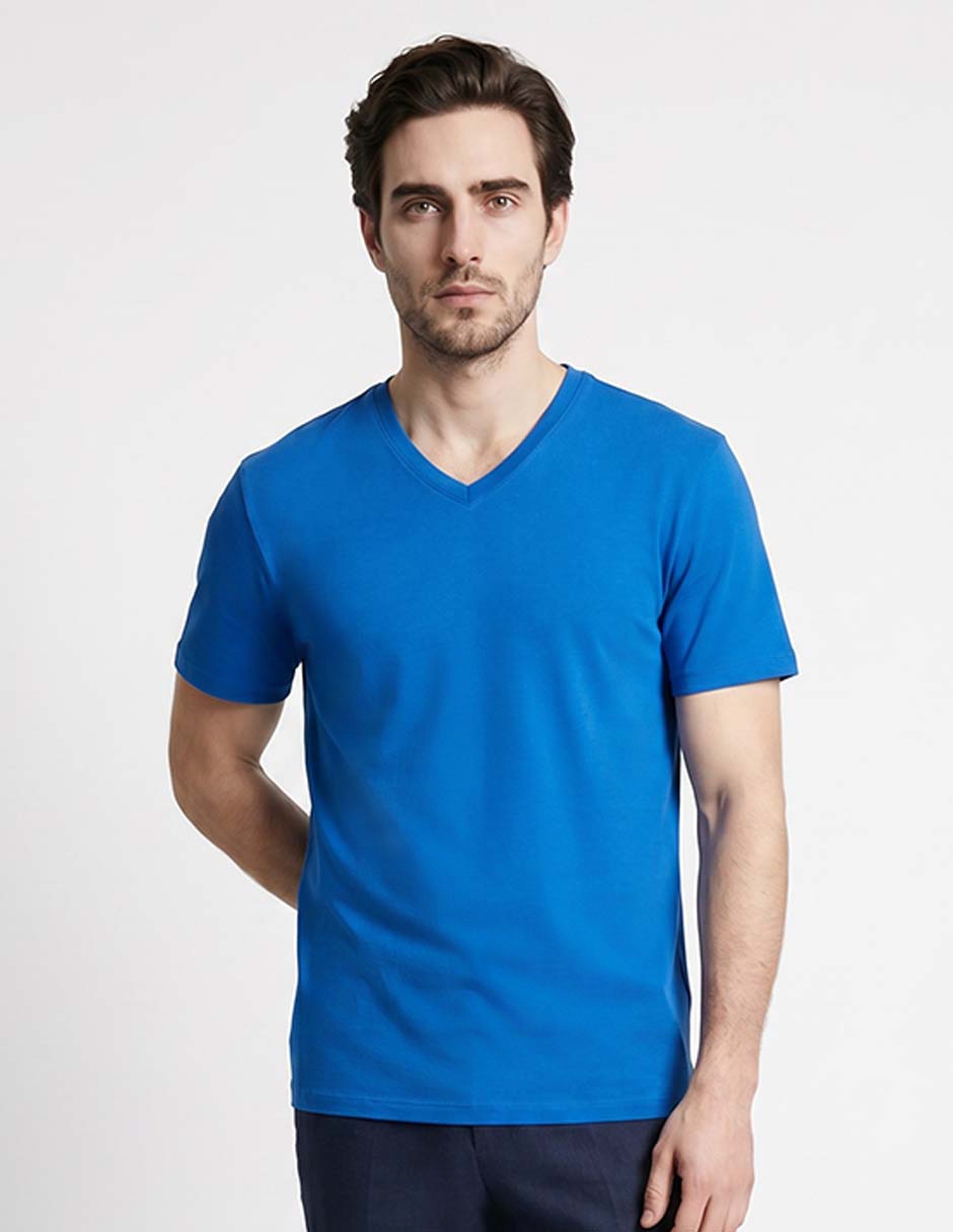 Playera contempo cuello v para hombre 1