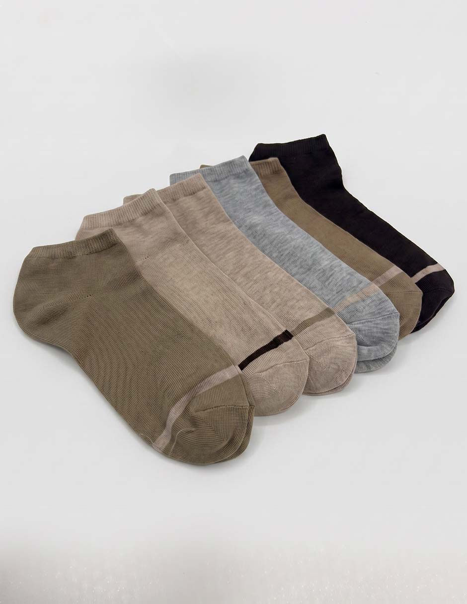 Set de tín weekend de algodón para hombre 6 pares
