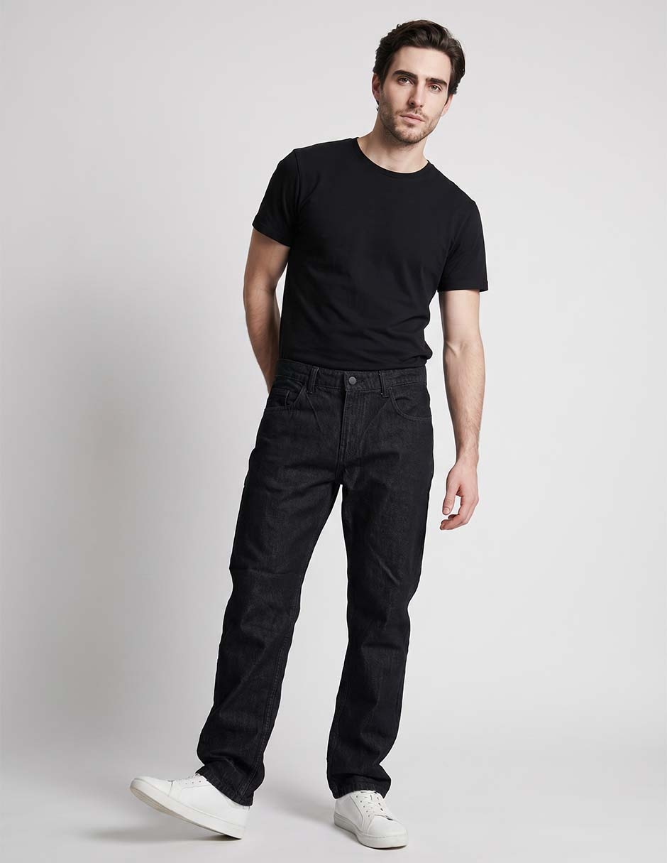 Jeans traight lavado obscuro para hombre 3