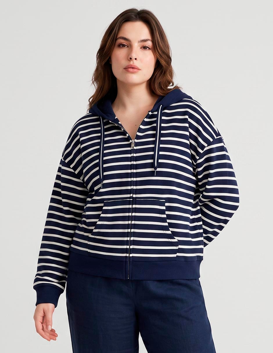 Sudadera con capucha y bolsa para mujer