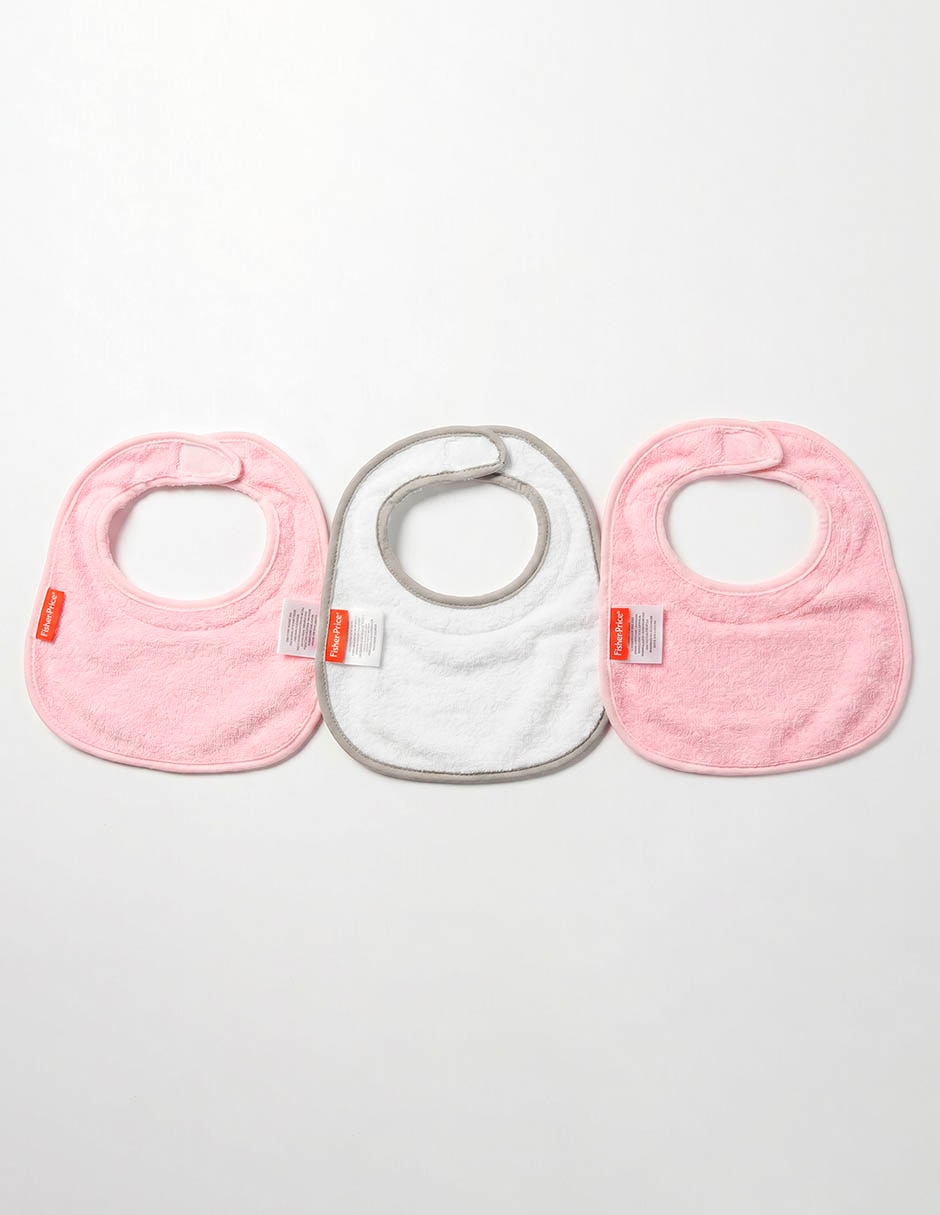 Set babero fisher price de algodón 3 piezas