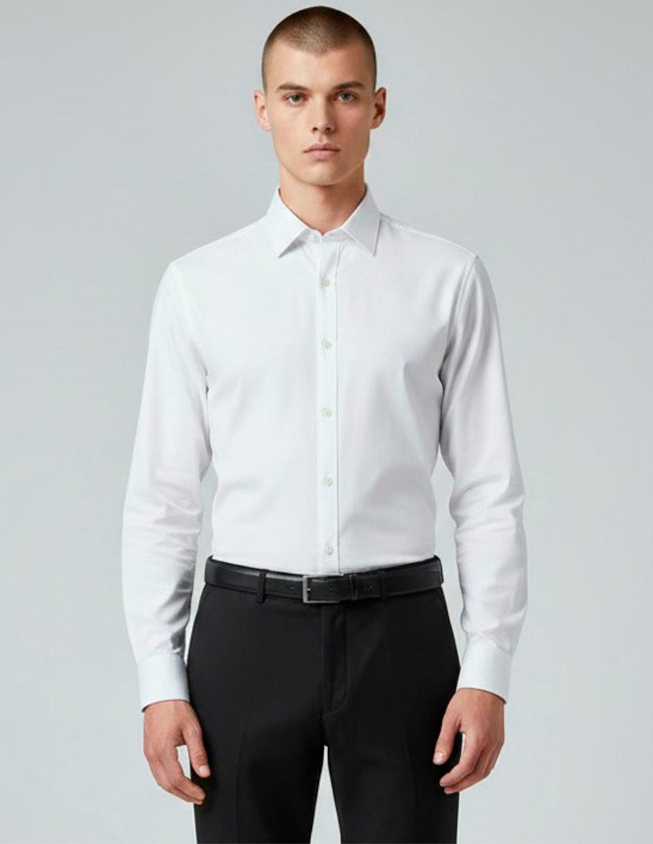 Camisa formal manga larga para hombre