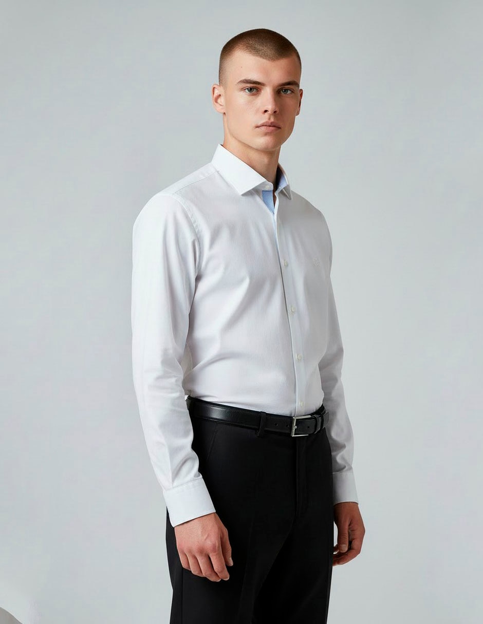 Camisa formal manga larga para hombre