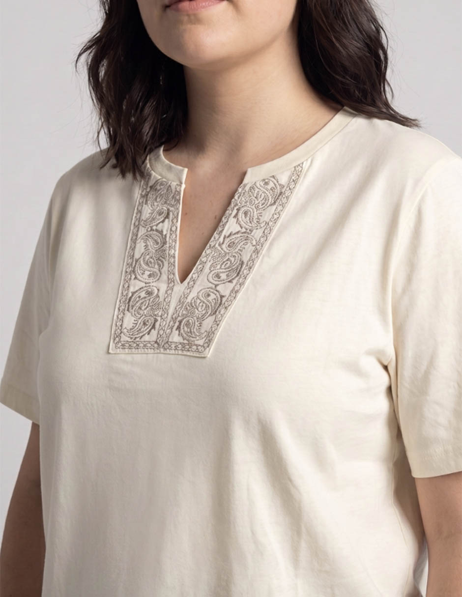 Playera manga corta cuello V para mujer mujer 4