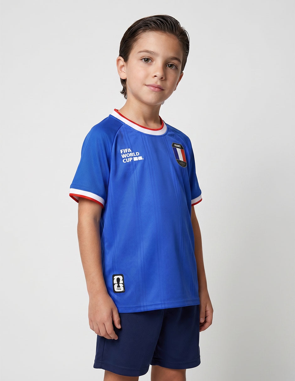 Playera deportiva selección de fútbol de francia para niño Playera deportiva selección de fútbol de francia para niño