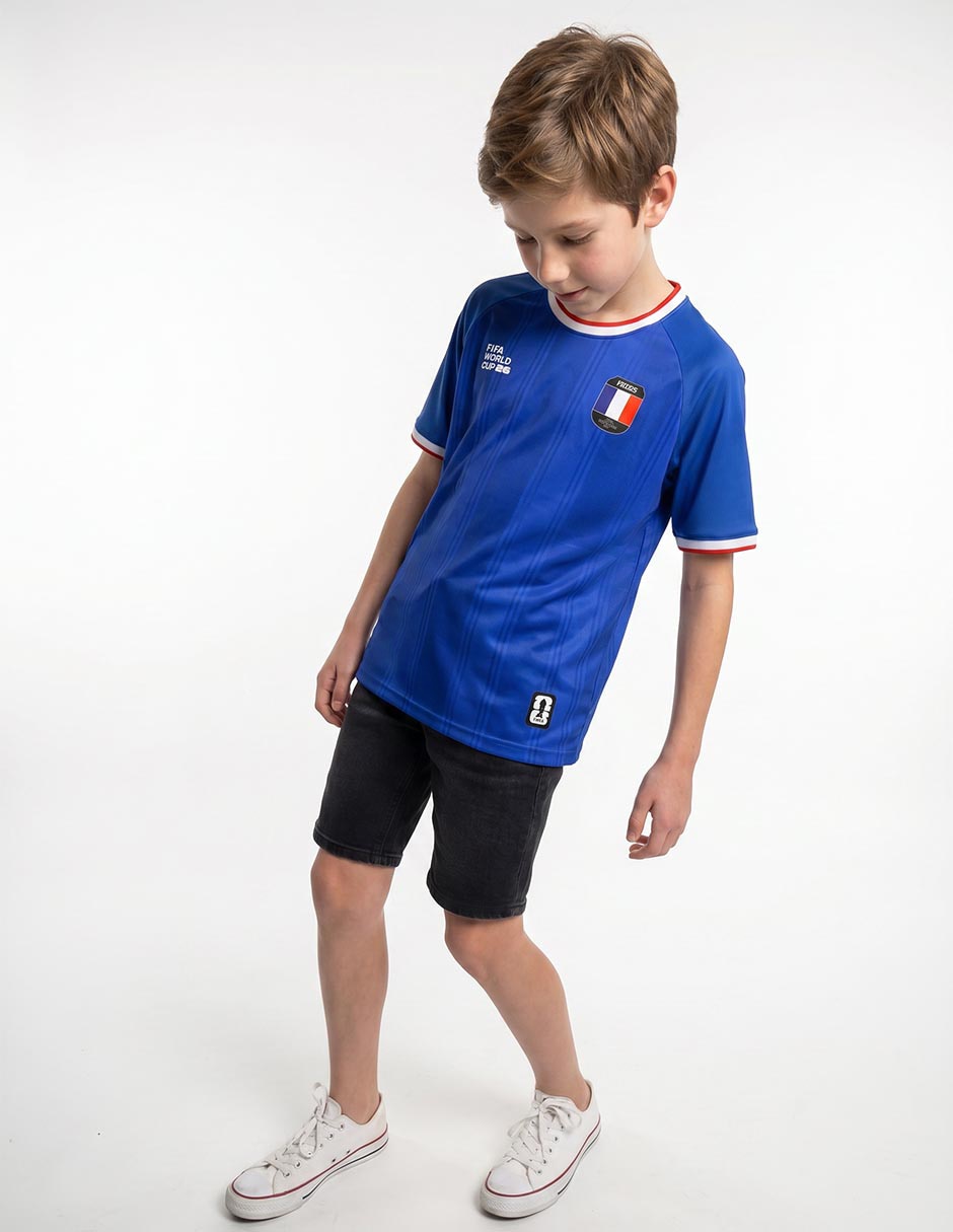 Playera deportiva selección de fútbol de francia para niño Playera deportiva selección de fútbol de francia para niño