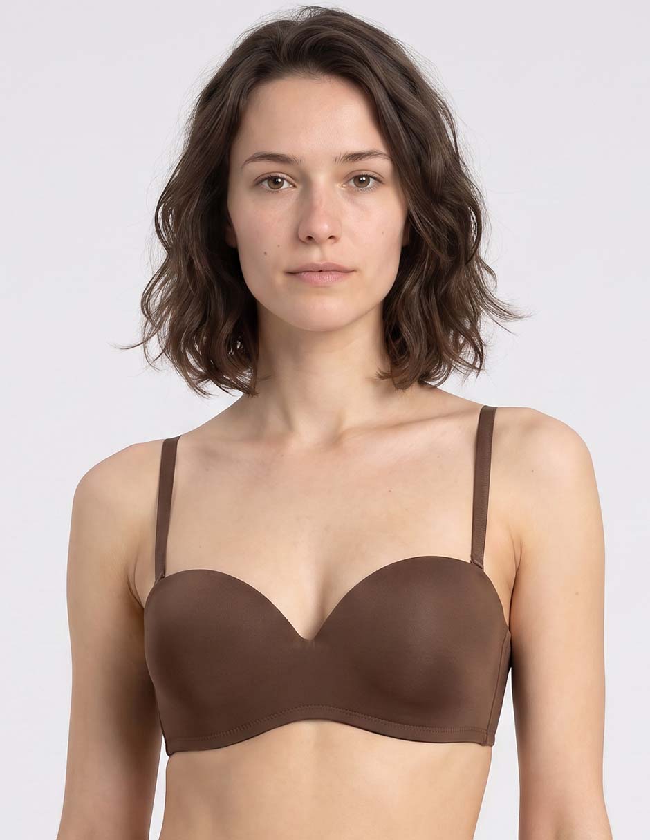 Brassiere balconette copa preformada para mujer