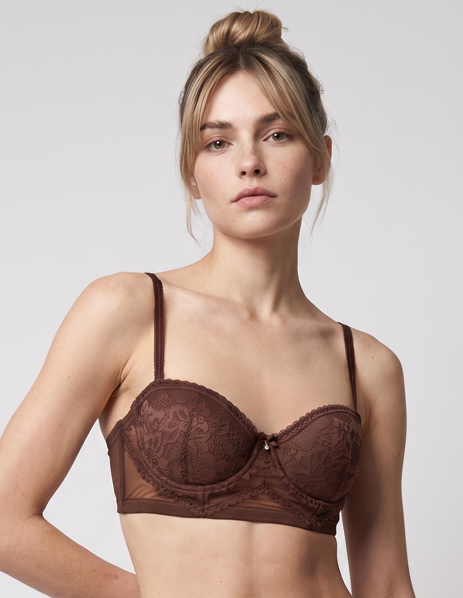 Brassiere balconette con copa para mujer
