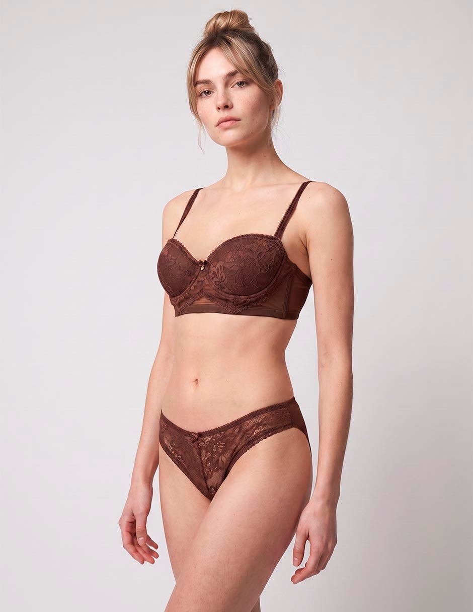Brassiere balconette con copa para mujer 3