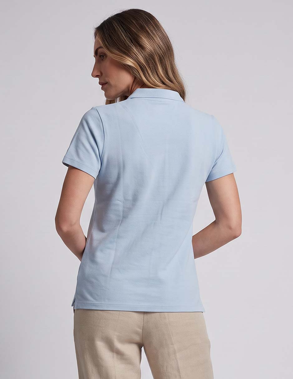 Playera manga corta cuello polo mujer 4