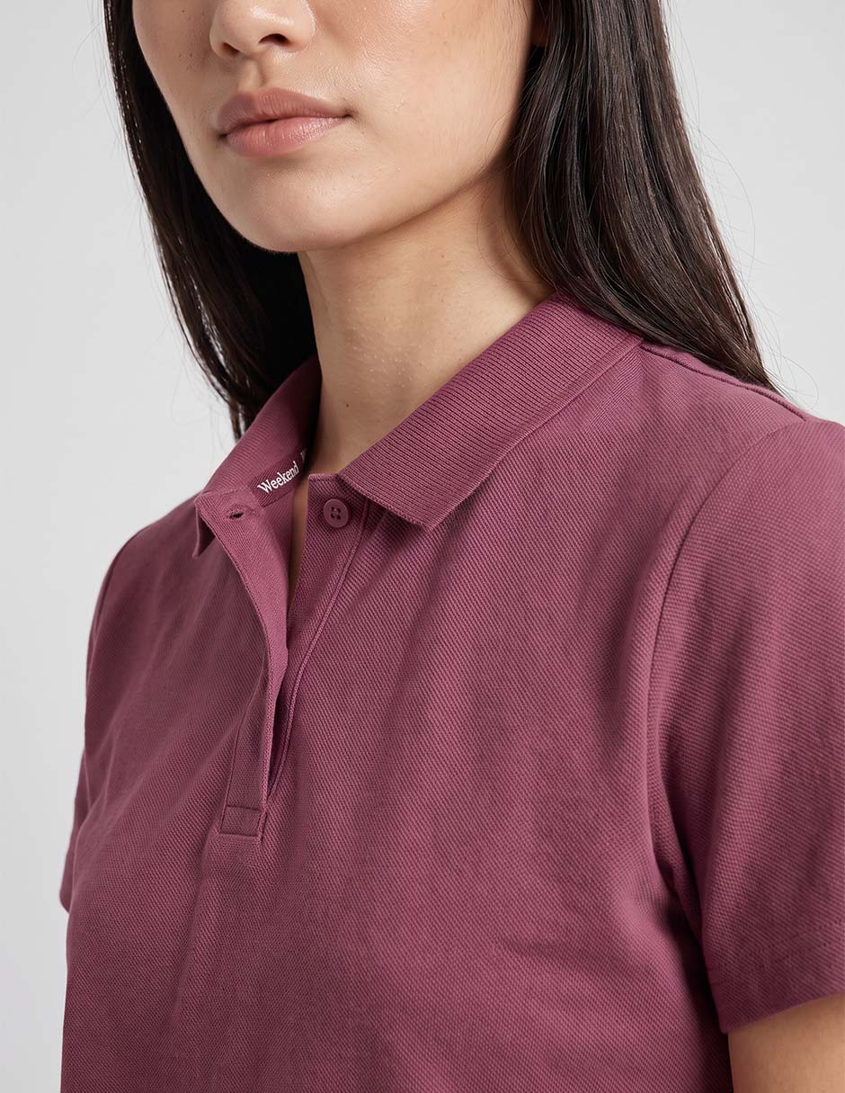 Playera manga corta cuello polo para mujer 3
