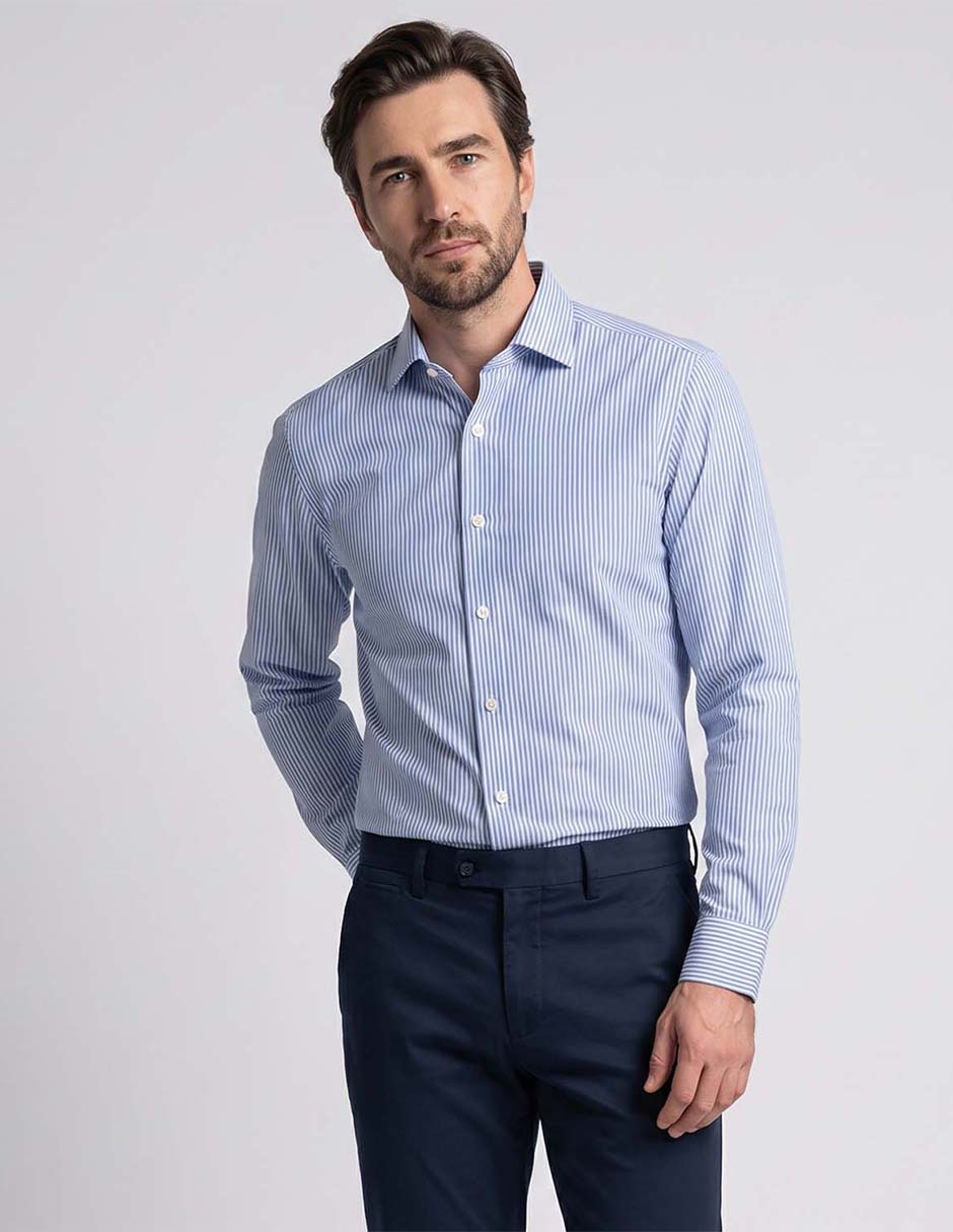 Camisa formal chaps manga larga para hombre
