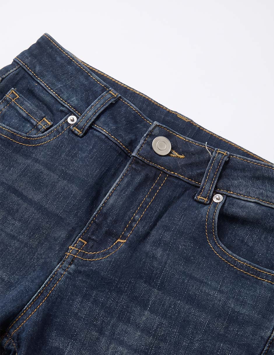 Jeans flare deslavado para niña 4
