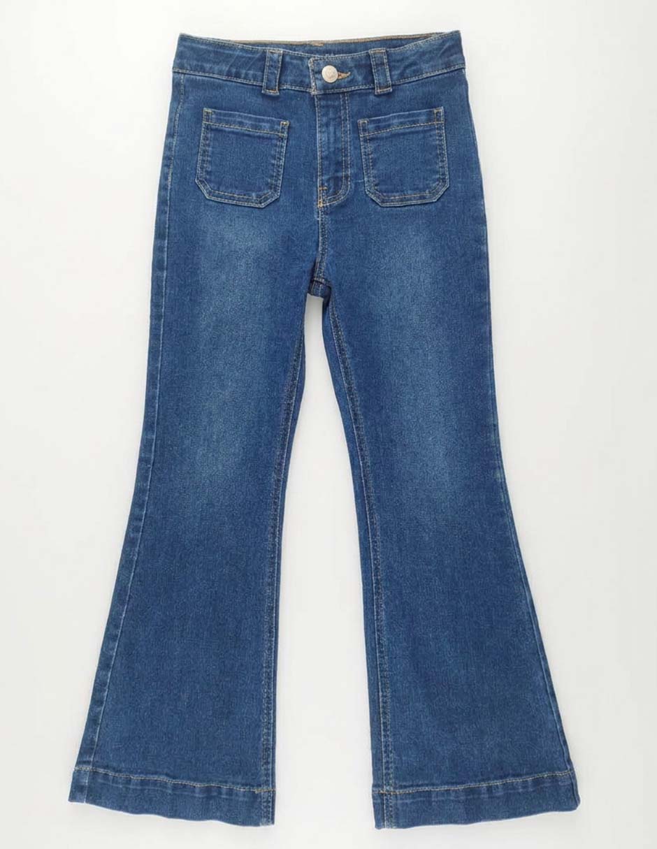 Jeans flare deslavado para niña 2