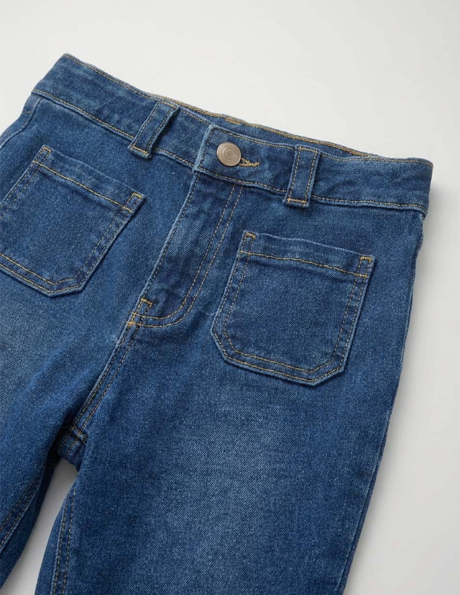 Jeans flare deslavado para niña 4