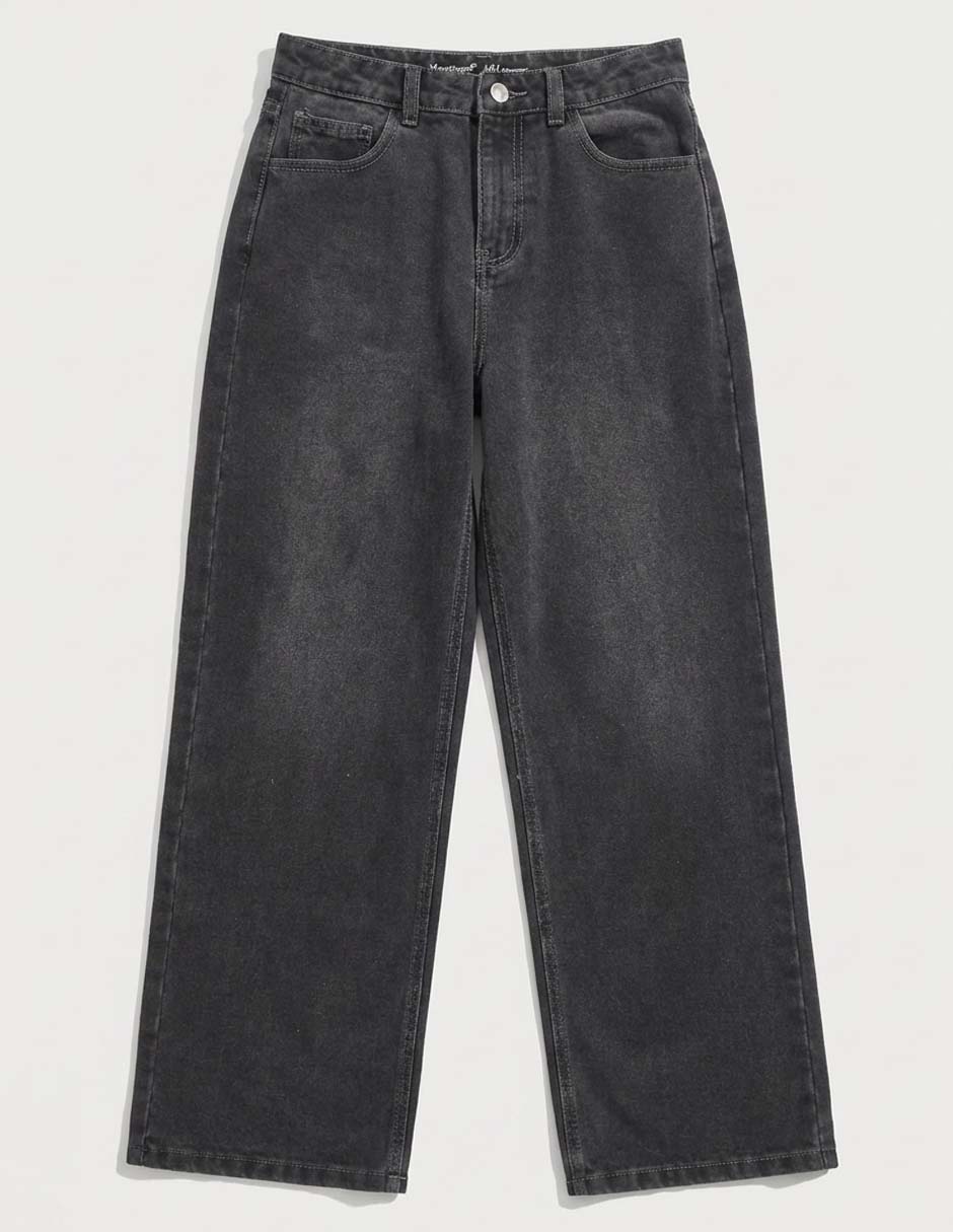 Jeans straight lavado obscuro para niña 2