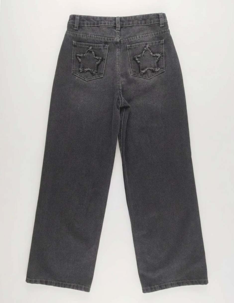 Jeans straight lavado obscuro para niña 3