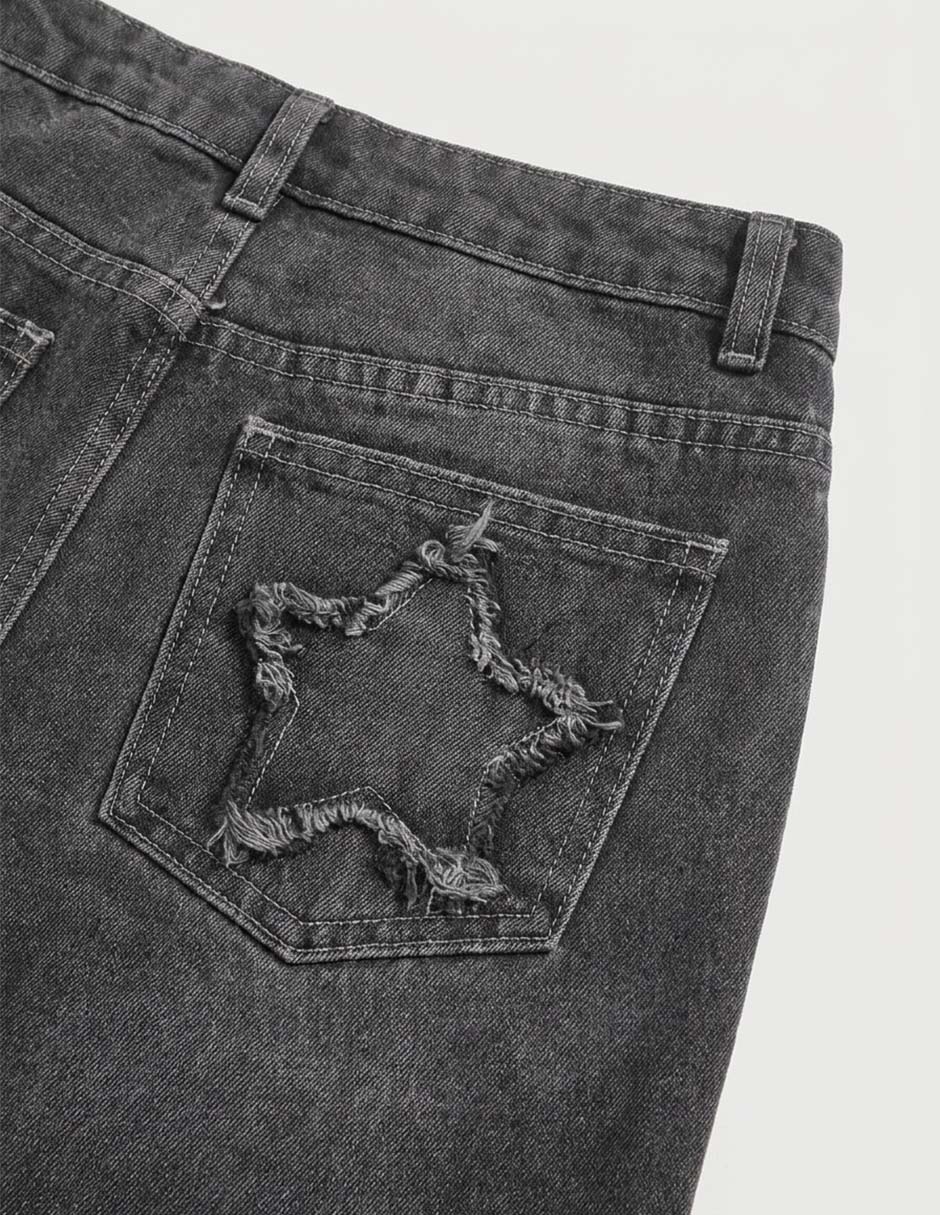 Jeans straight lavado obscuro para niña 4