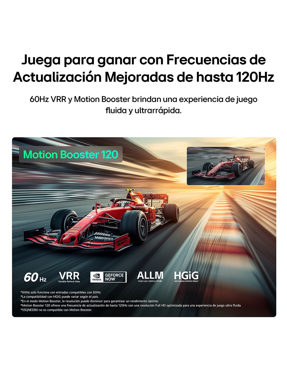 Pantalla Smart TV QNED de 55 pulgadas 4K/UHD 55QNED81BSG con AI webOS 10