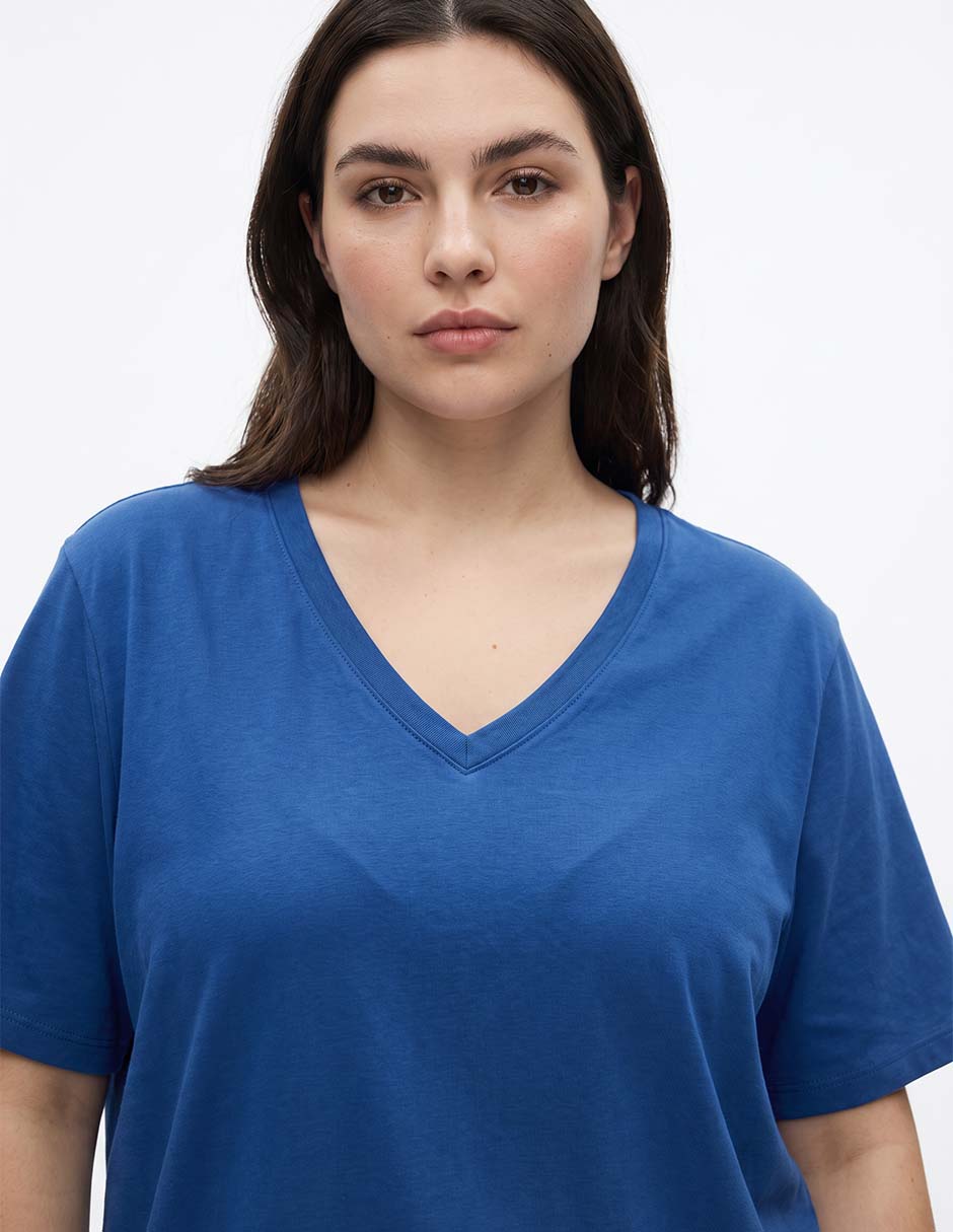 Playera Manga Corta Cuello Redondo Para Mujer de algodón 2