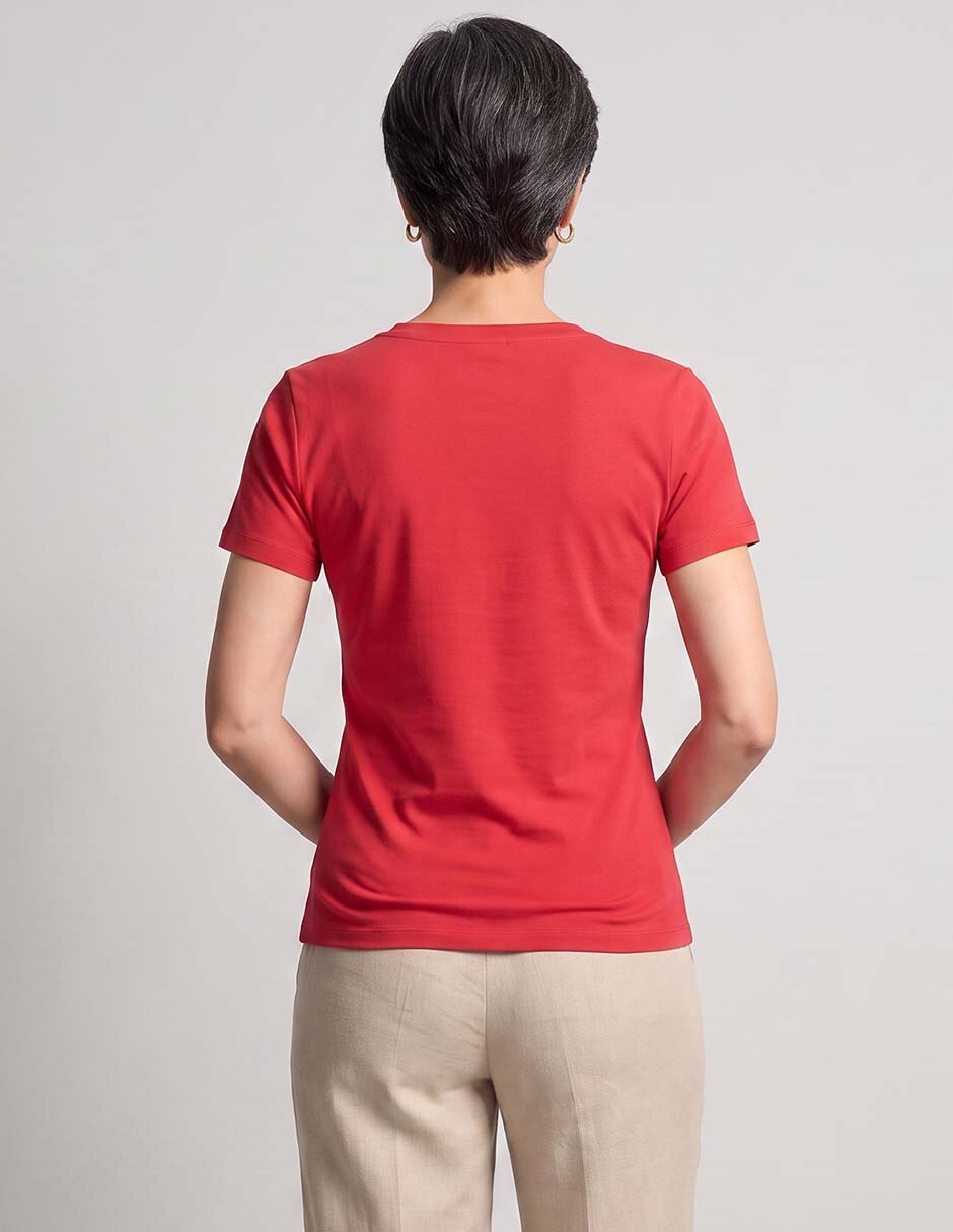 Playera manga corta cuello v mujer 2