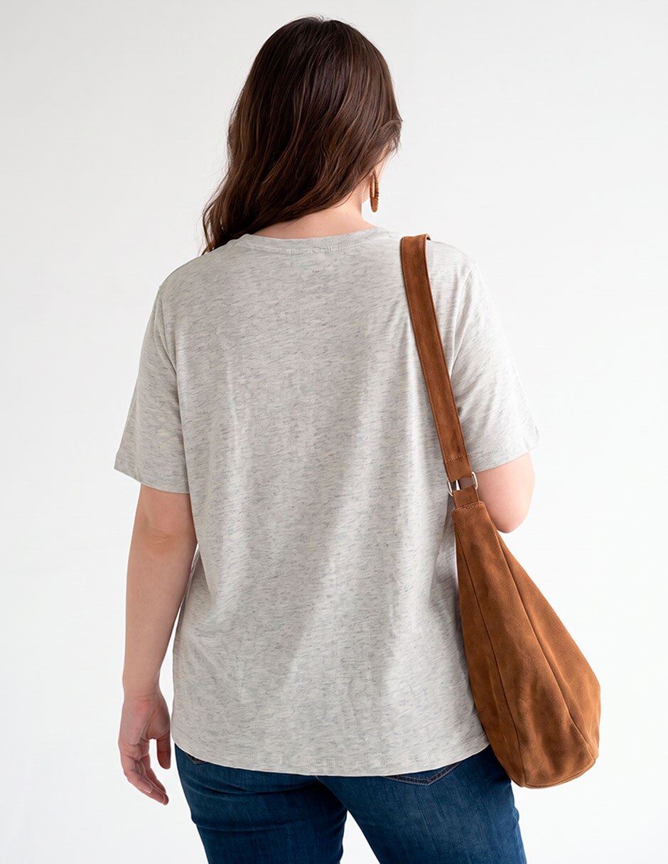 Playera manga corta cuello redondo para mujer 2