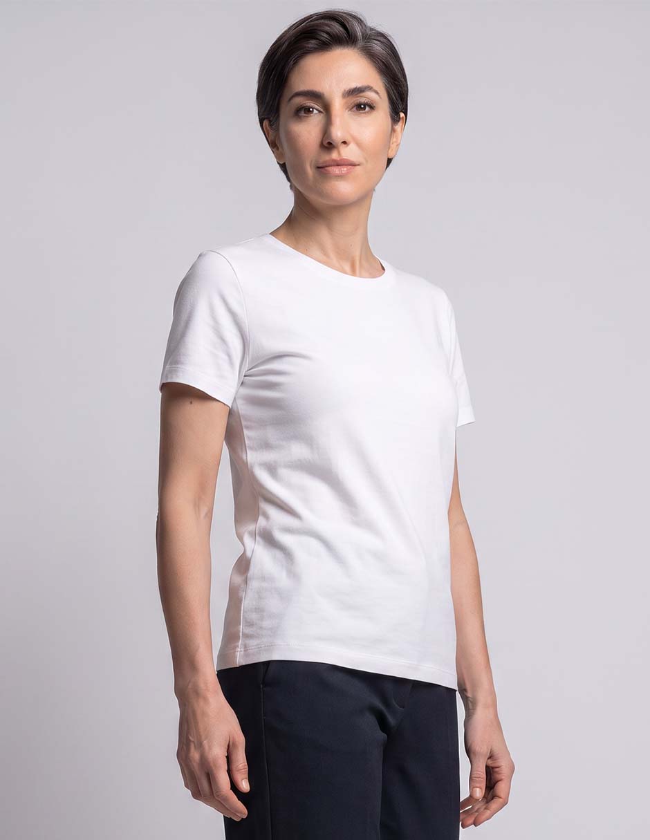 Playera manga corta cuello redondo para mujer 1