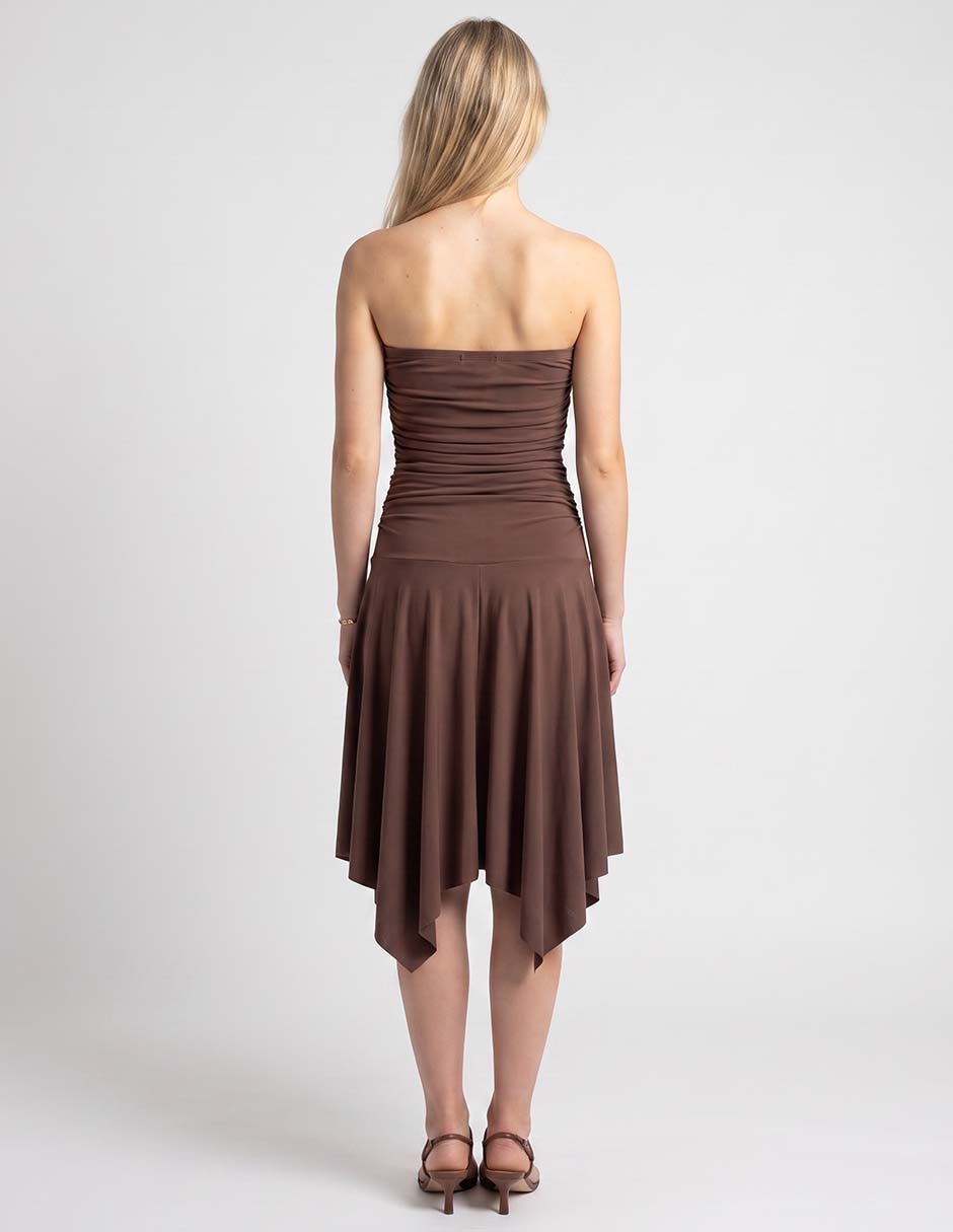 Vestido arriba de la rodilla de fiesta escote medio 2
