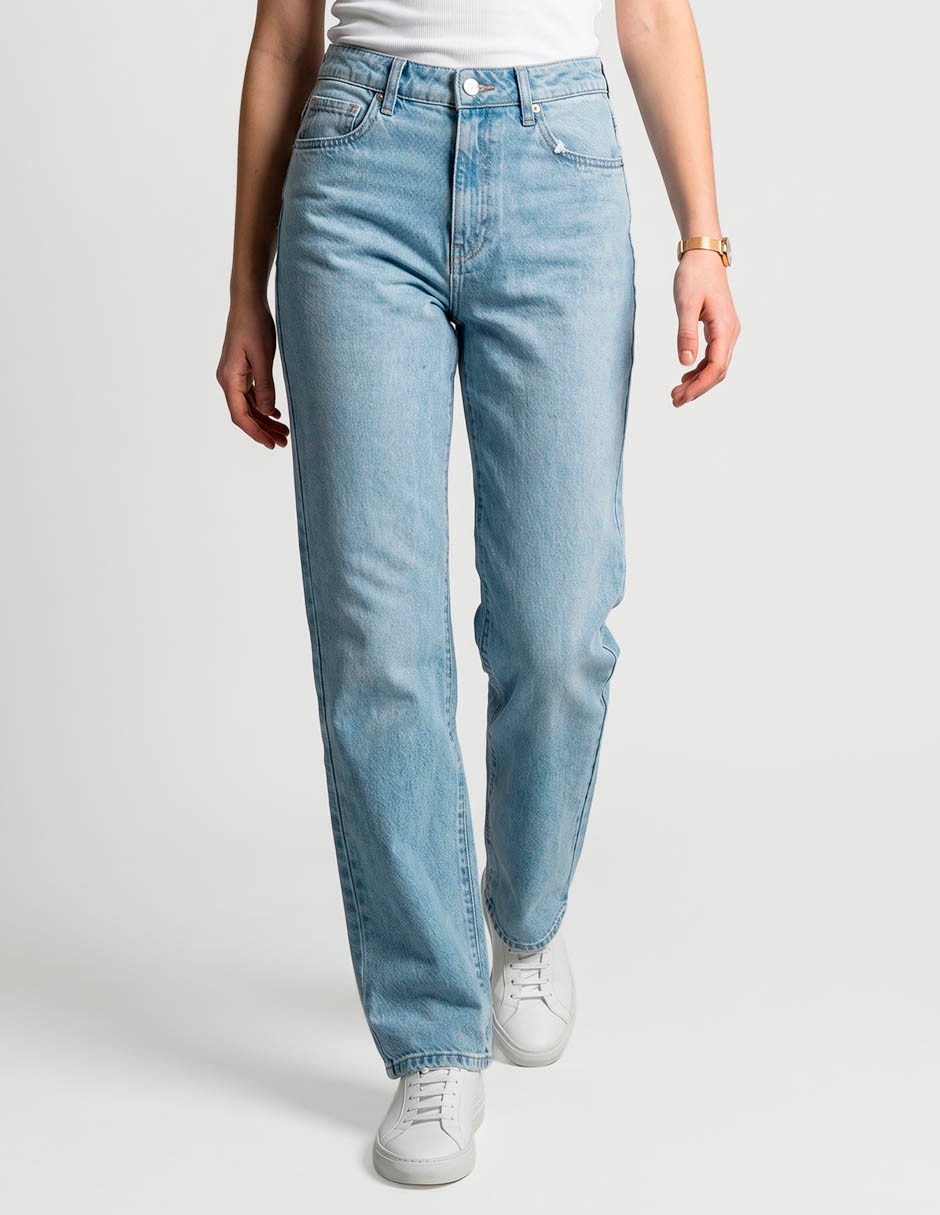 Jeans straight mossimo media cintura para mujer
