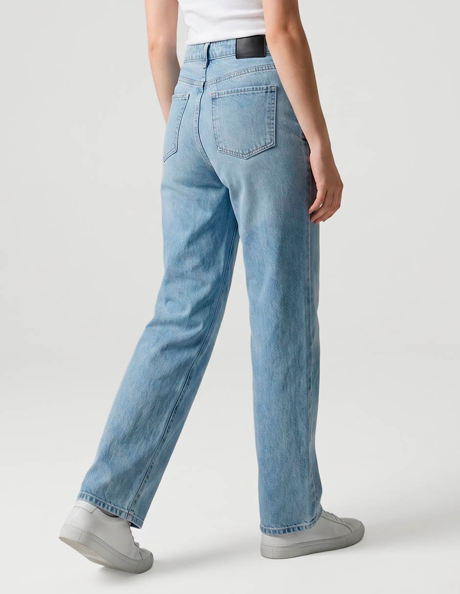 Jeans straight mossimo media cintura para mujer
