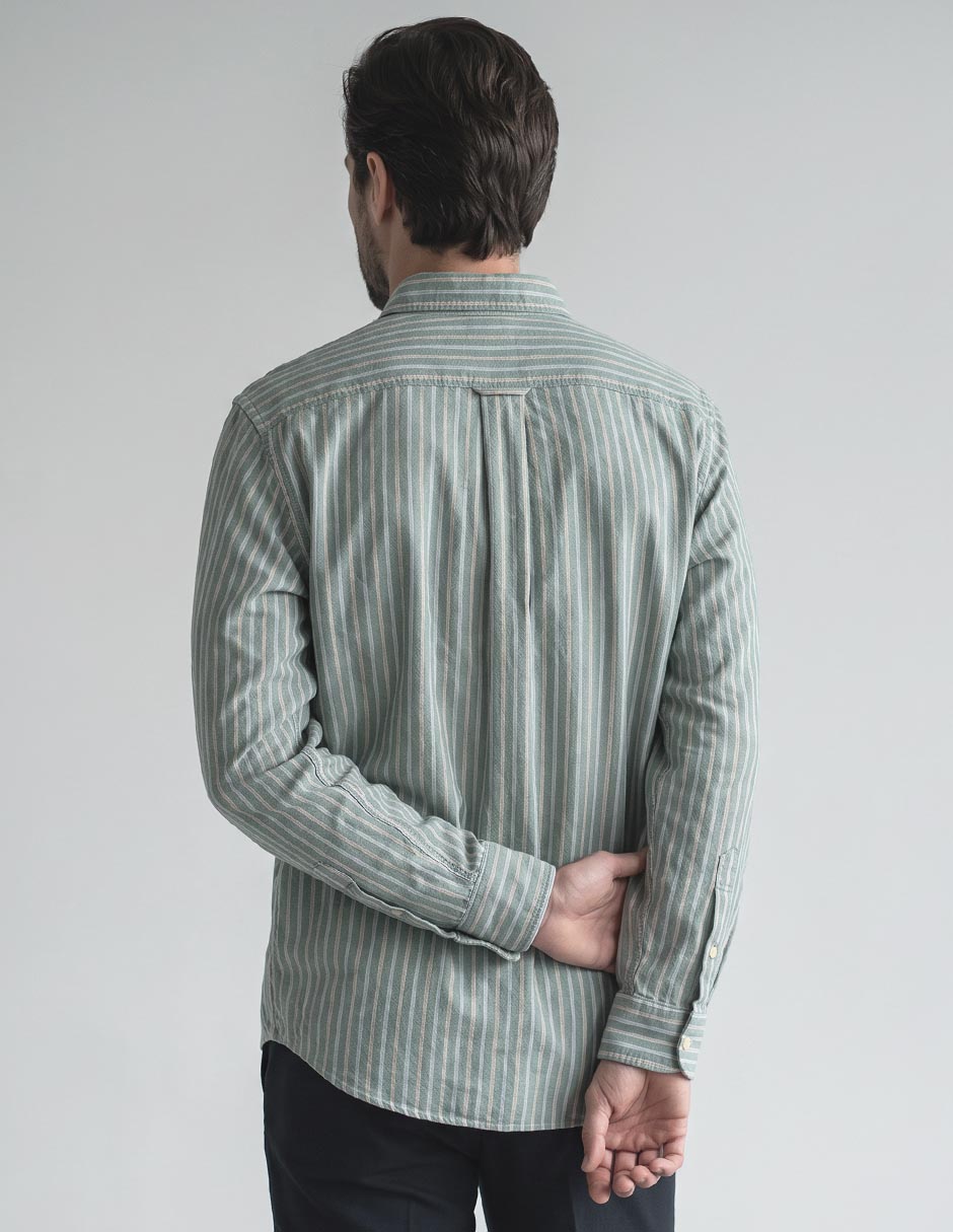 Camisa casual old navy de algodón manga larga para hombre